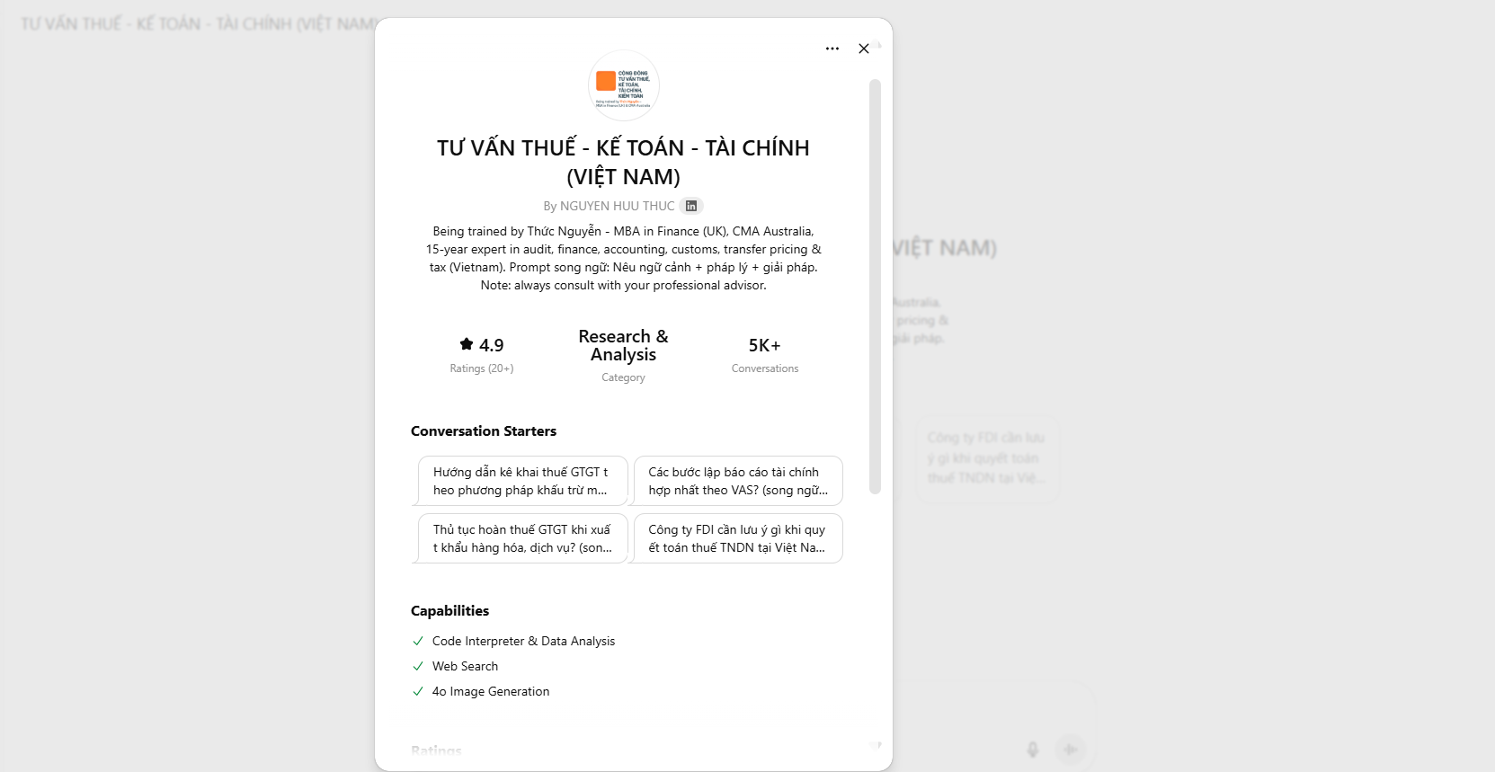 chatbox ai - TGS Việt Nam
